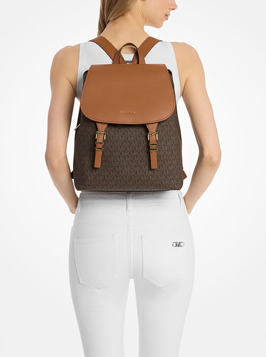 michael kors quinn medium signature logo backpack