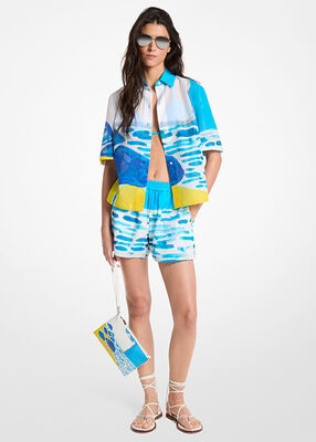 michael kors x christina zimpel cotton lawn shorts