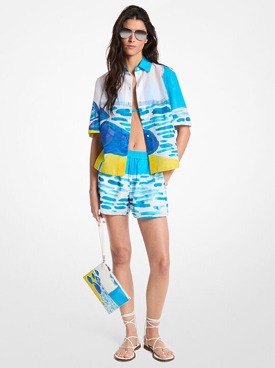 Michael Kors X Christina Zimpel Cotton Lawn Shorts michael kors x christina zimpel cotton lawn shorts