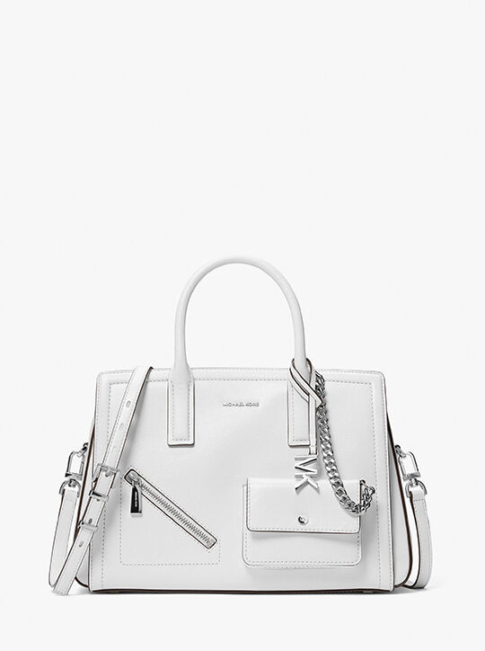 michael kors laila medium leather satchel with card case