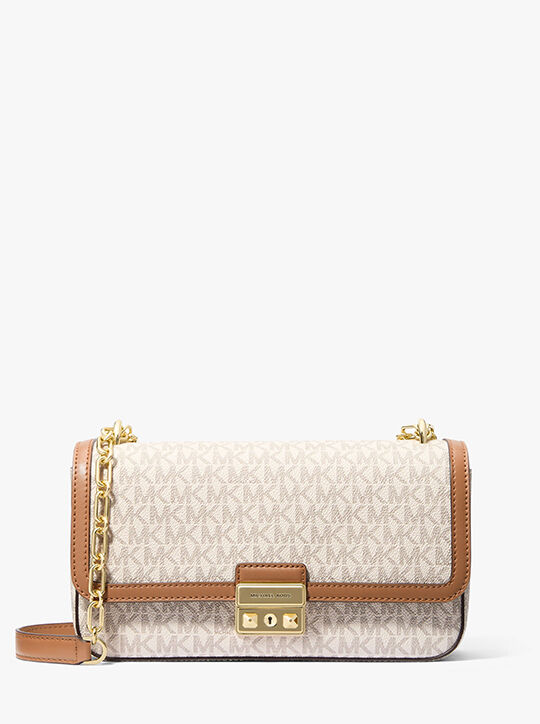 michael kors tribeca large signature logo shoulder bag