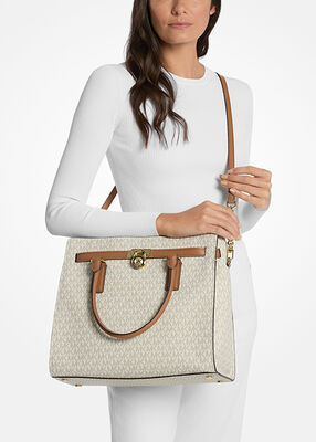 michael kors hamilton moderne large signature logo satchel
