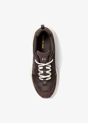 michael kors bowie tk and logo jacquard trainer