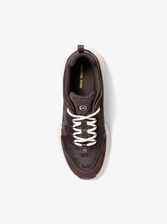 Bowie TK and Logo Jacquard Trainer michael kors bowie tk and logo jacquard trainer