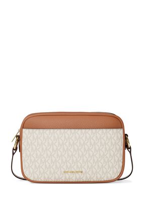 michael kors jet set travel large signature logo camera crossbody bag