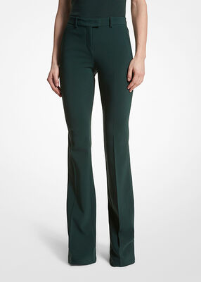 Haylee Stretch Pebble Crepe Flared Trousers