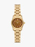michael kors lexington three hand gold tone stainless steel watch
