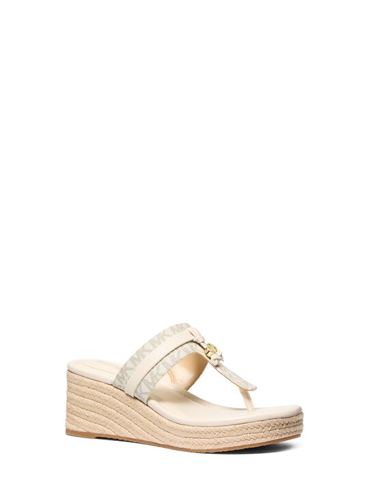 michael kors zoe signature logo wedge sandal
