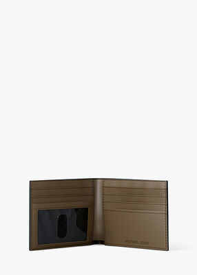 michael kors hudson pebbled leather billfold wallet