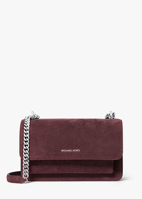 michael kors claire large suede shoulder bag