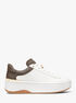 michael kors dottie signature logo trim and leather platform sneaker