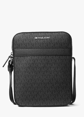michael kors cooper signature logo flight bag