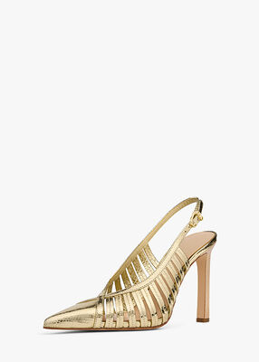 michael kors adriana metallic leather pump