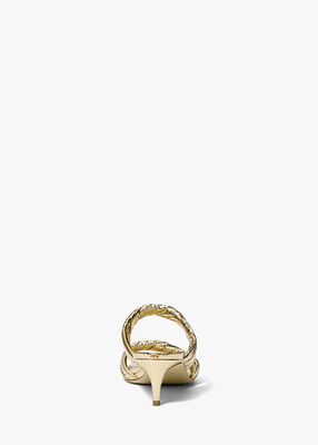 michael kors kiana metallic snake embossed leather sandal