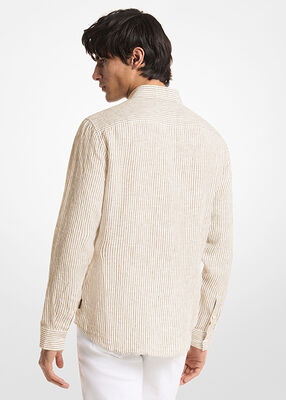 michael kors قميص كتان مخطط