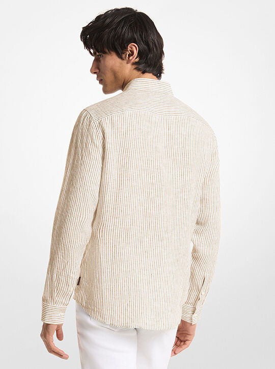 قميص كتان مخطط michael kors قميص كتان مخطط