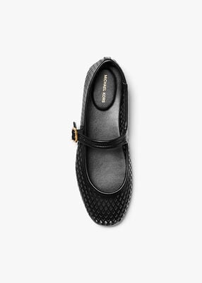 michael kors nellie flex laser cut leather flat