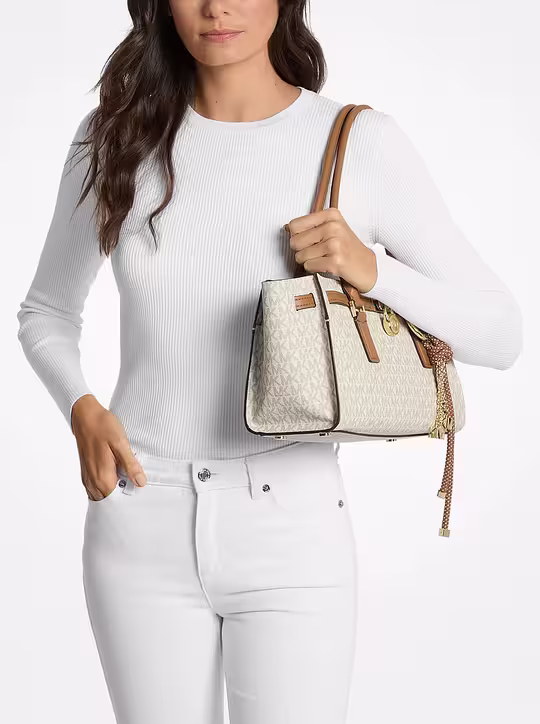 Hamilton Moderne Small Signature Logo Satchel michael kors hamilton moderne small signature logo satchel