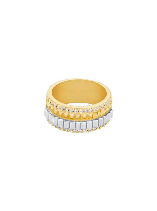 michael kors pav  two tone fluted ring