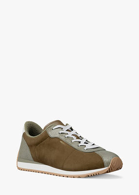 michael kors rhodes color block suede trainer