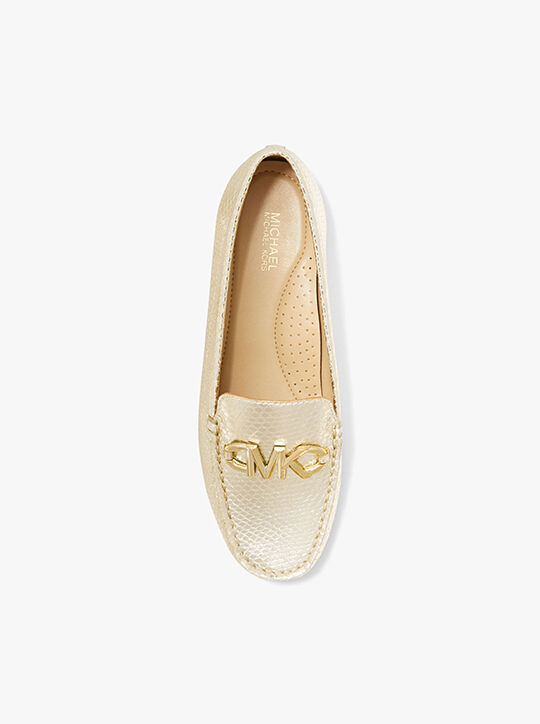 Reed Metallic Snake Embossed Faux Leather Loafer Michael Kors