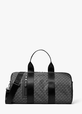 michael kors brooklyn large printed signature logo duffel bag