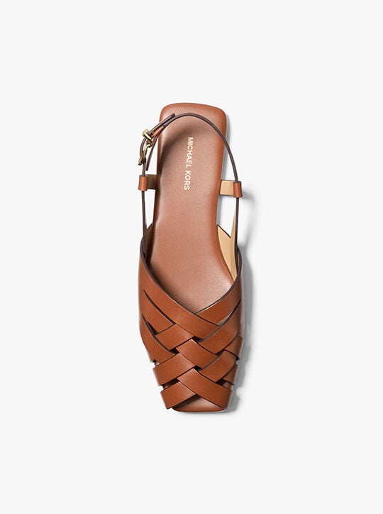 Irene Woven Leather Slingback Sandal michael kors irene woven leather slingback sandal