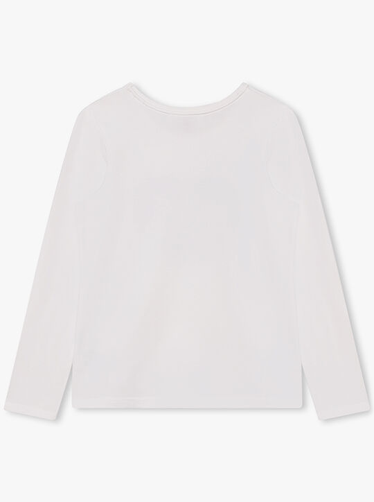 Heart Logo Stretch Cotton Long-Sleeve T-Shirt