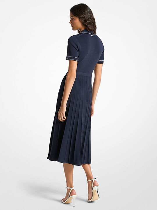 michael kors stretch knit polo midi dress