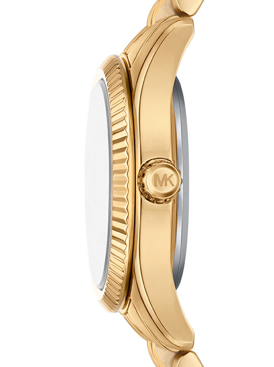 Michael Kors Lexington Three-Hand Gold-Tone Stainless Steel Watch michael kors lexington three hand gold tone stainless steel watch