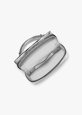 michael kors jana extra small metallic crocodile embossed leather convertible crossbody bag