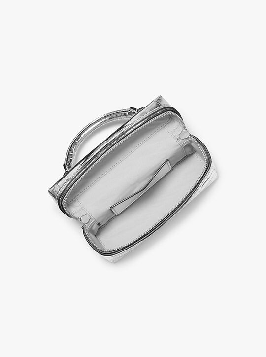 michael kors jana extra small metallic crocodile embossed leather convertible crossbody bag