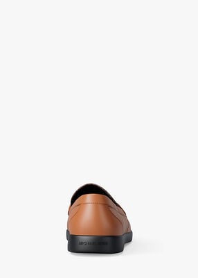 michael kors wesley leather and signature logo loafer