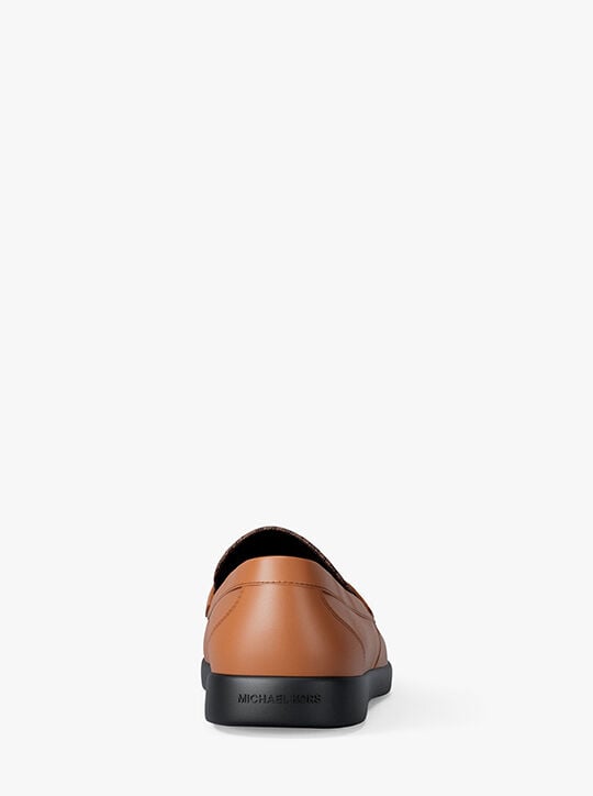 michael kors wesley leather and signature logo loafer
