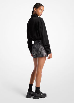 michael kors metallic moir  shorts