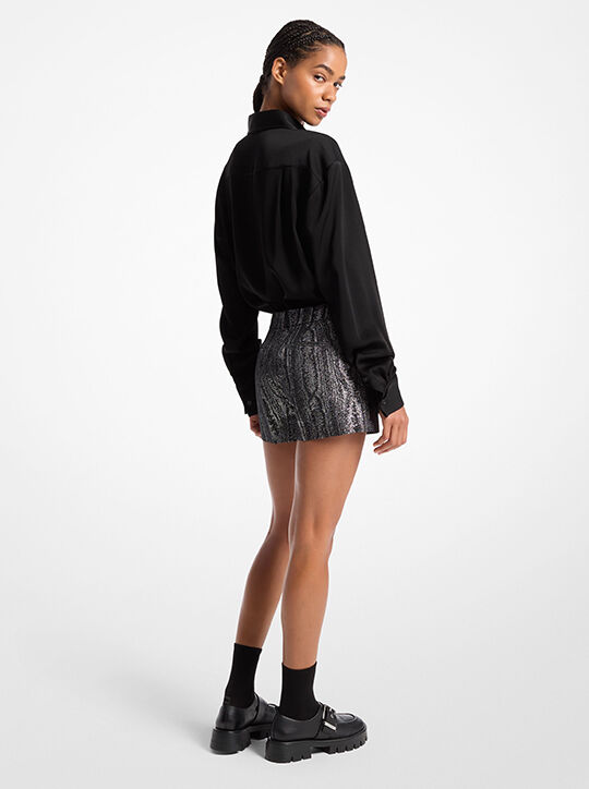 michael kors metallic moir  shorts