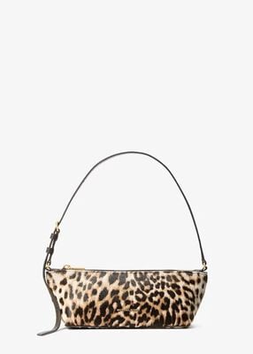 michael kors laila small leopard print calf hair pochette
