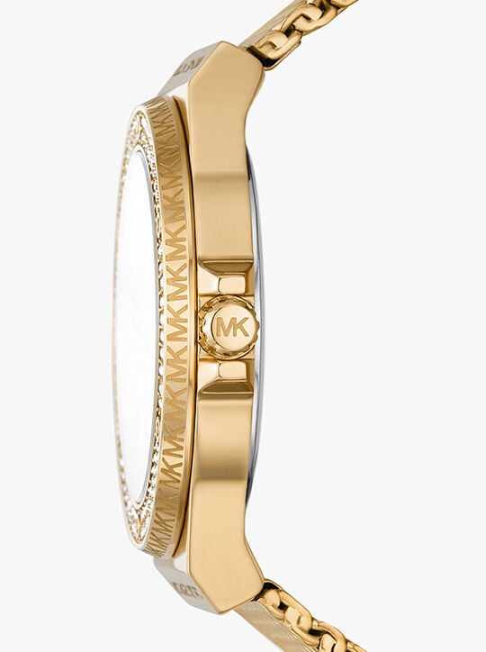 Lennox Pavé Gold-Tone Mesh Watch michael kors lennox pav gold tone mesh watch