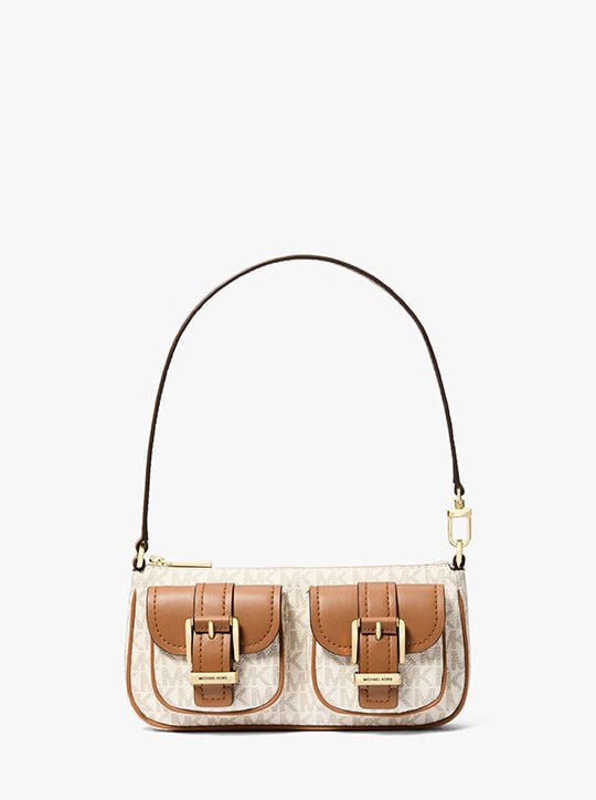 michael kors zoe small signature logo pochette