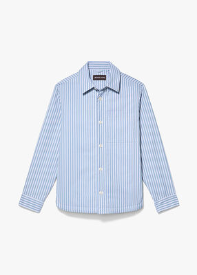 michael kors striped cotton poplin shirt jacket
