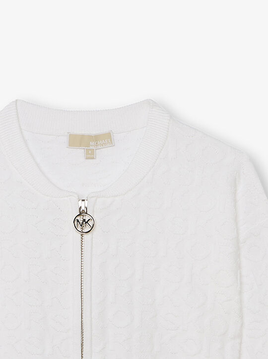 KORS Cotton Terry Blend Zip-Up Cardigan michael kors kors cotton terry blend zip up cardigan