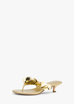 michael kors loretta sequin embellished metallic sandal