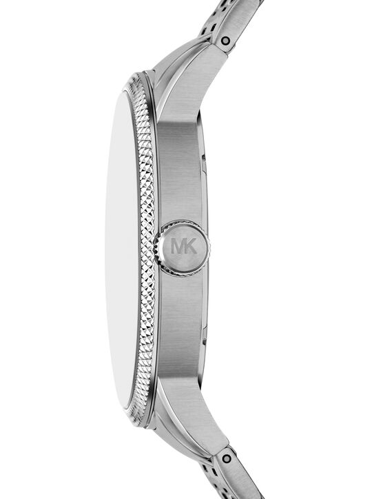 michael kors oversized wolfe silver tone watch and bracelet set