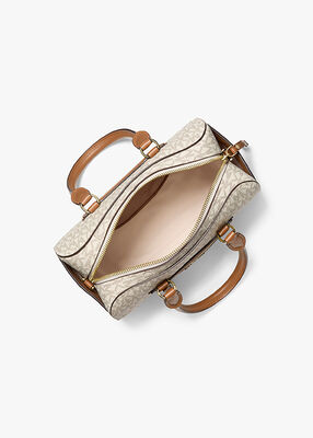 michael kors jet set travel extra small signature logo duffel crossbody bag