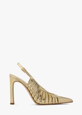 michael kors adriana metallic leather pump