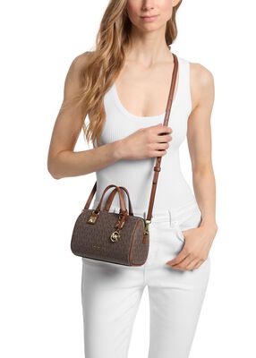 michael kors grayson small signature logo duffel crossbody bag