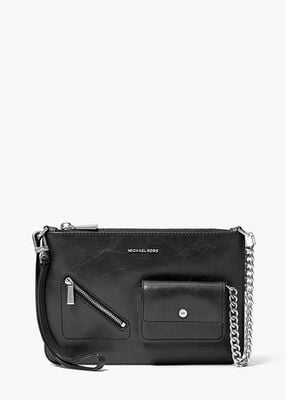 michael kors حقيبة يد جيت سيت جلدية كبيرة قابلة للتحويل بسحاب