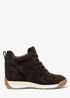 michael kors nikko s2 suede wedge trainer