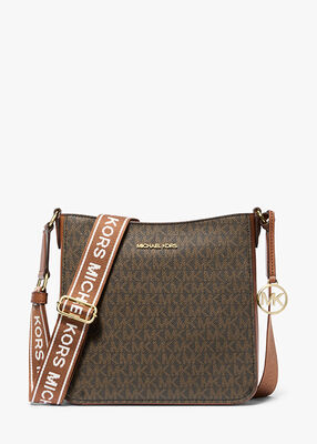 michael kors jet set travel small signature logo messenger bag