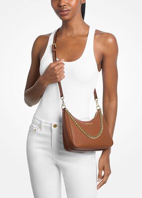 michael kors jet set large pebbled leather convertible crossbody bag